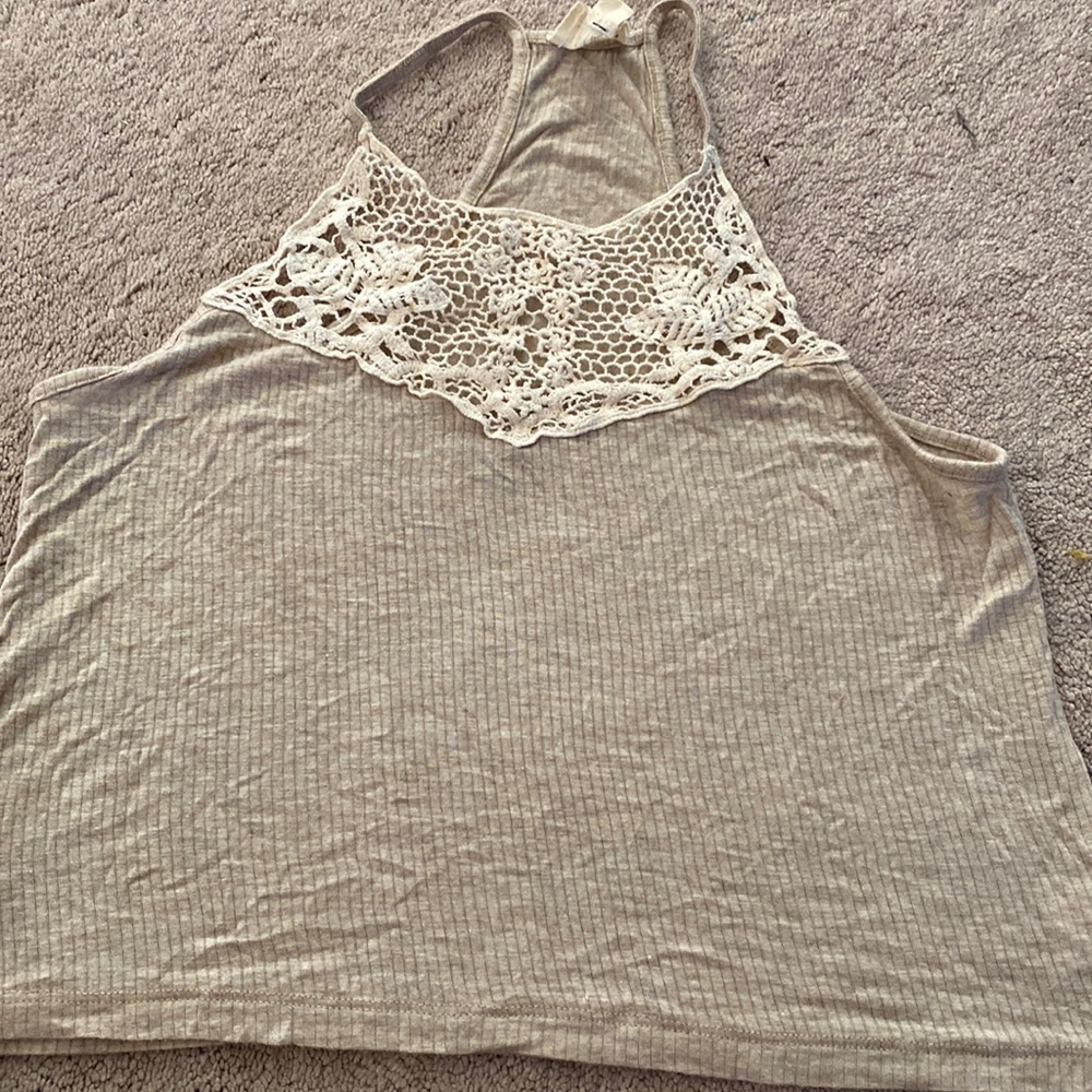 Lace detail crop top
